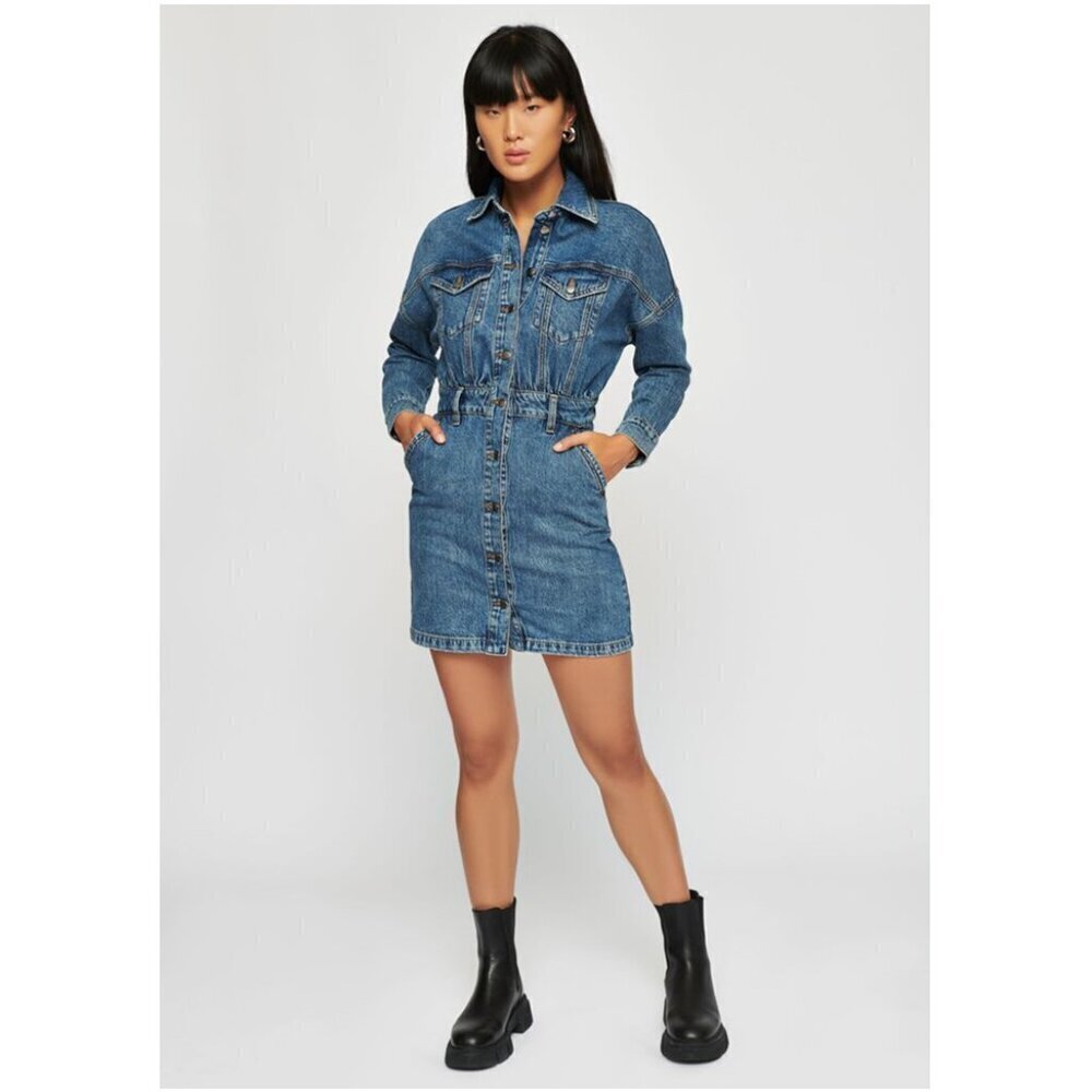 Dynamite Dropped Shoulder Denim Dress